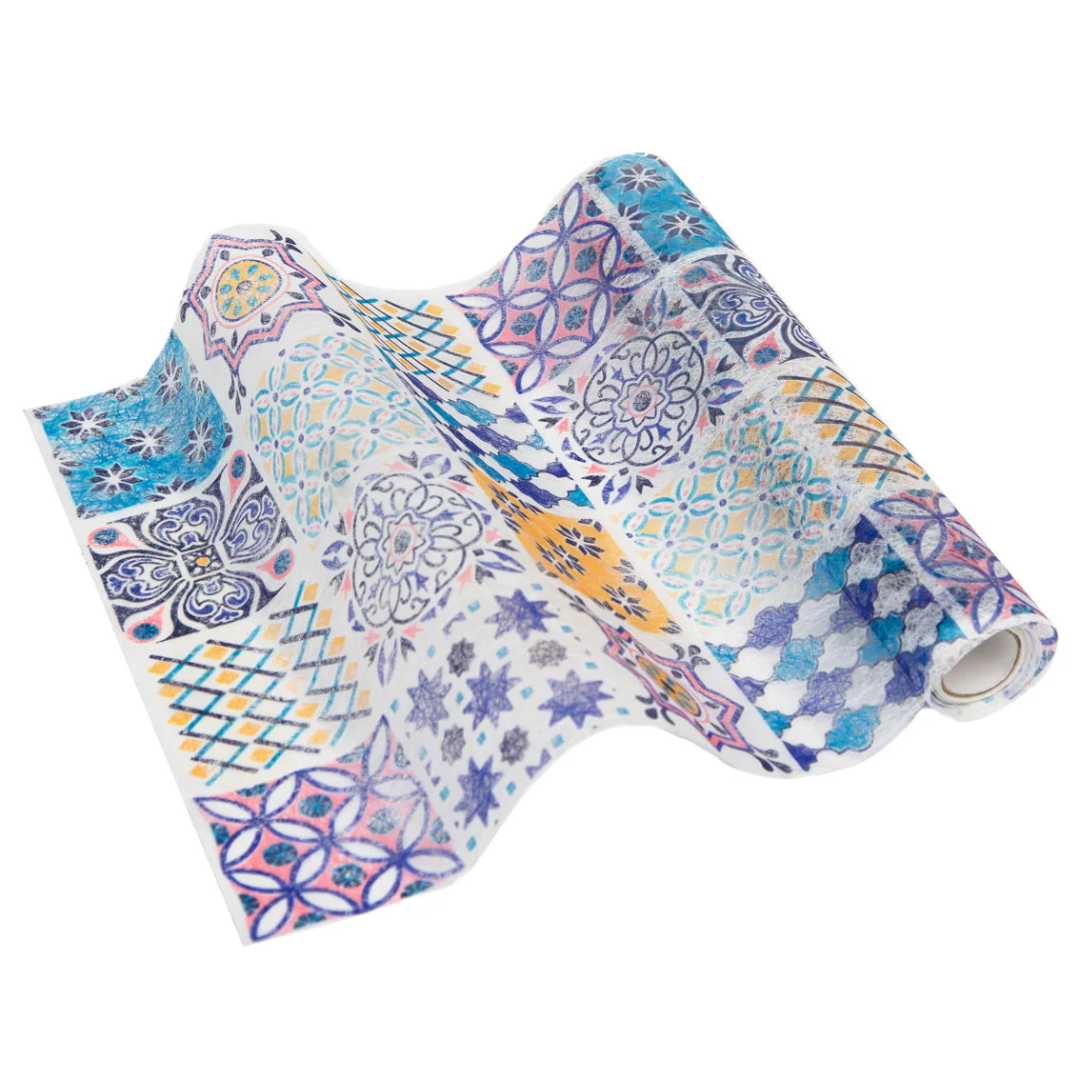 Moroccan Souk Tile Blue Table Runner