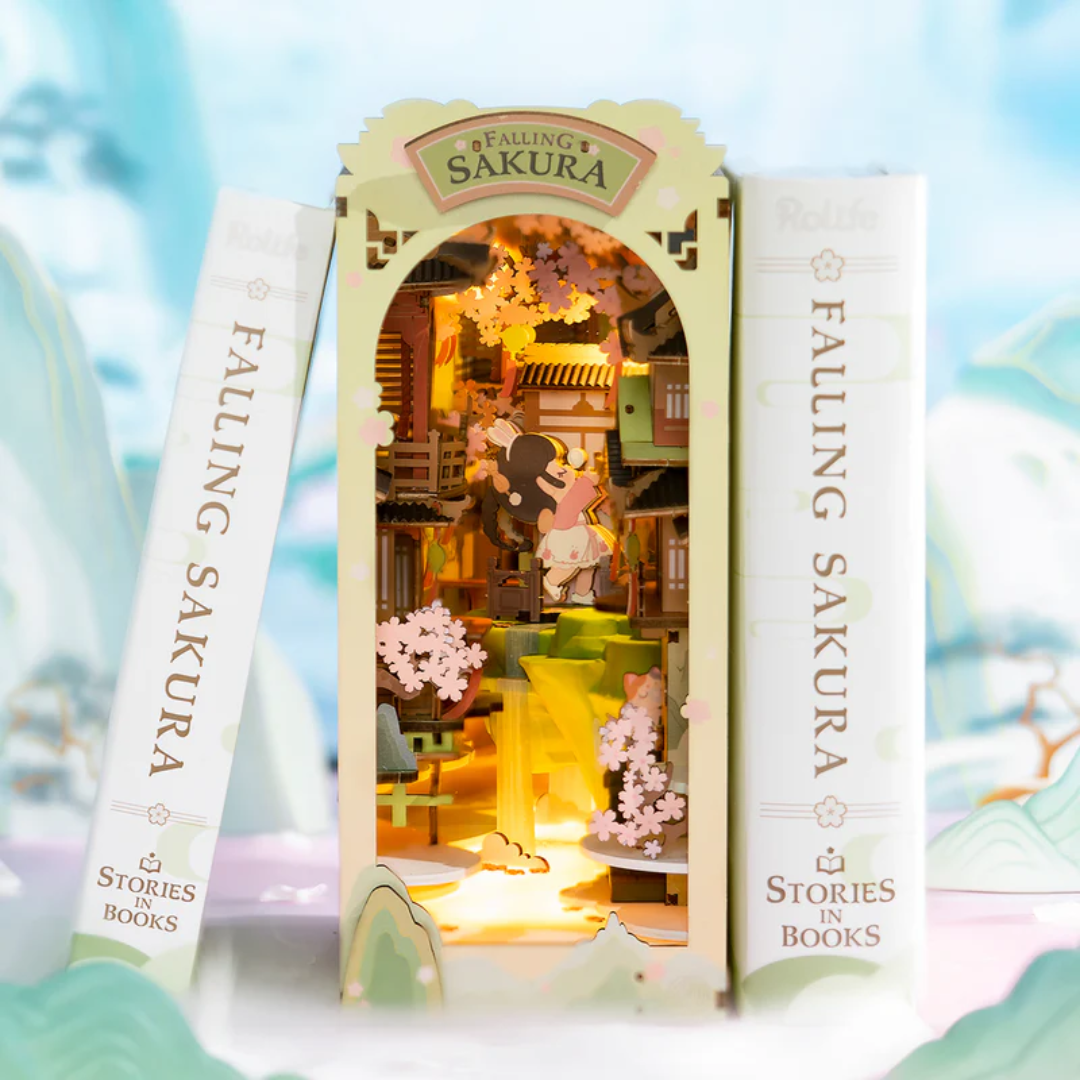 Wooden 3D Puzzle | Falling Sakura Book Nook