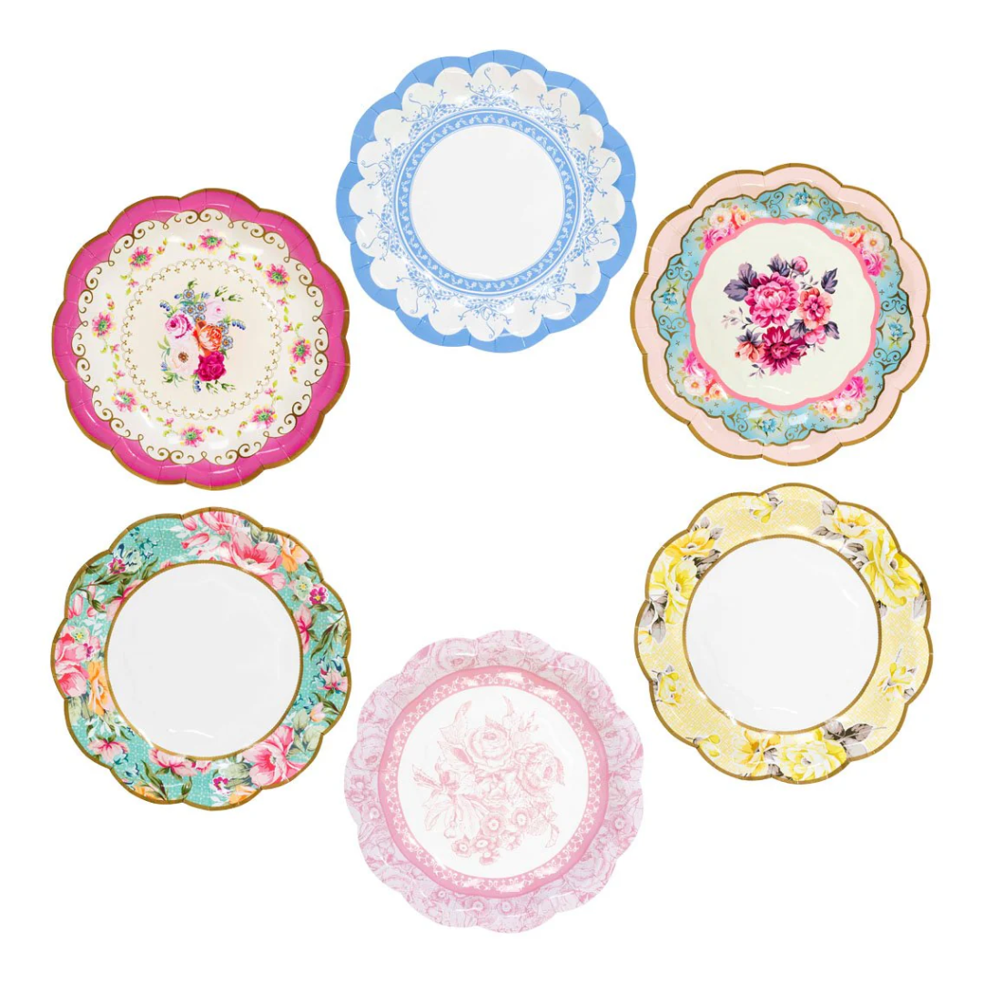 Multicoloured Floral Paper Plates