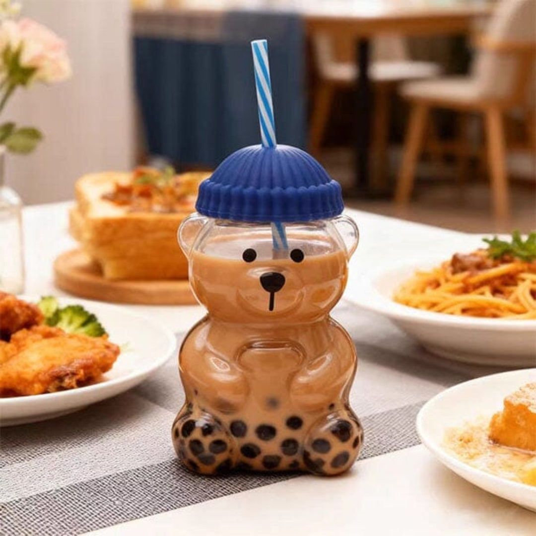 Bear Shaped Glass Tumbler | Blue