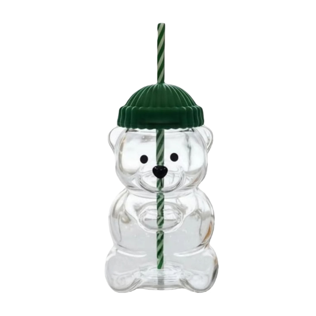 Bear Shaped Glass Tumbler | Green