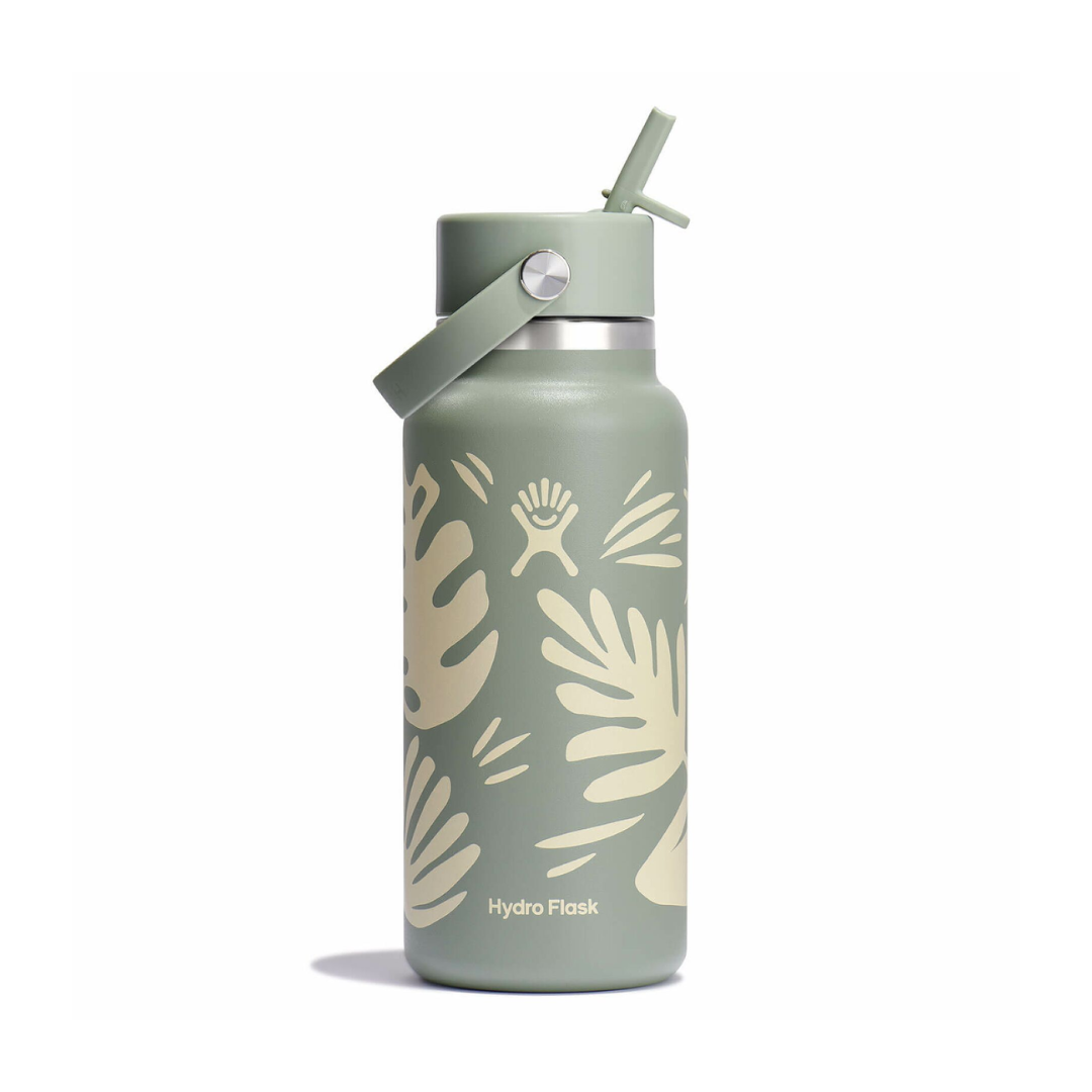 Hydro Flask Wide Flex Straw Cap | Botanical Bliss Agave