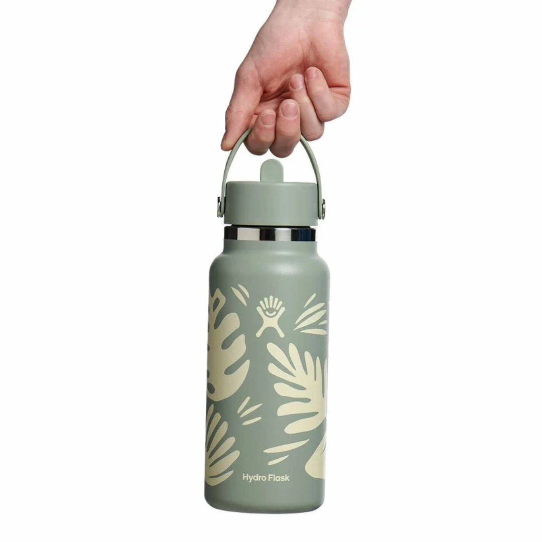 Hydro Flask Wide Flex Straw Cap | Botanical Bliss Agave