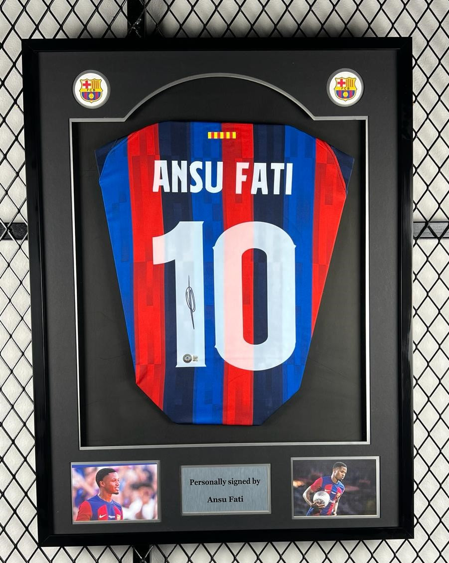Ansu Fati Jersey PERSONALLY SIGNED AND FRAMED