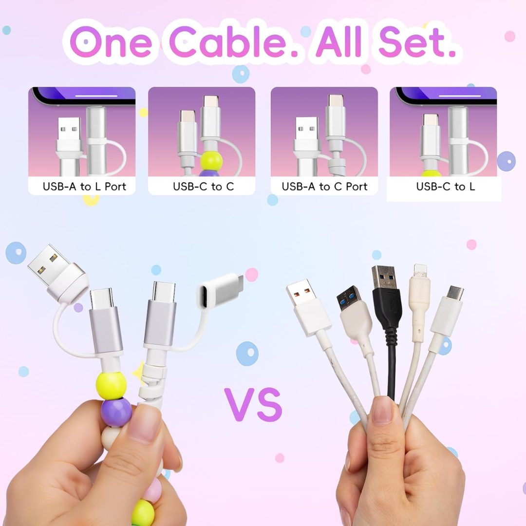 4-in-1 Beaded Charging Cable