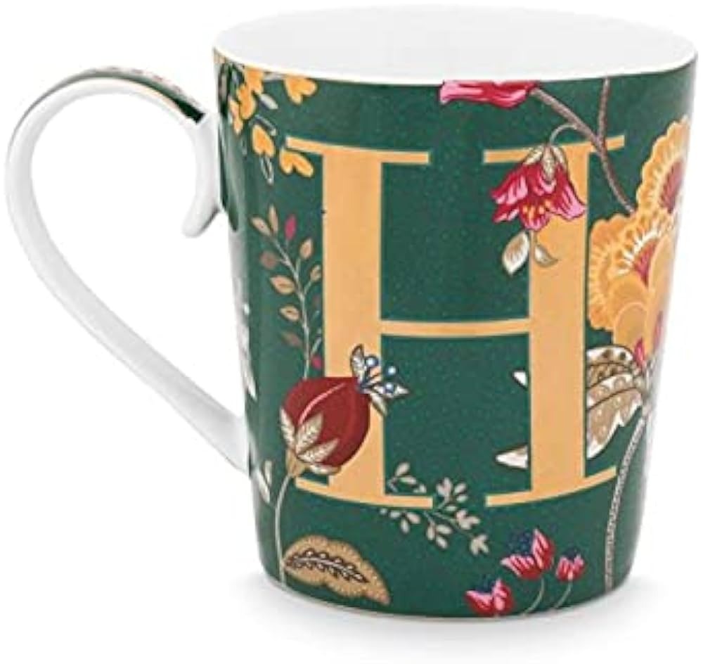 Alphabet Mug - Floral Green H