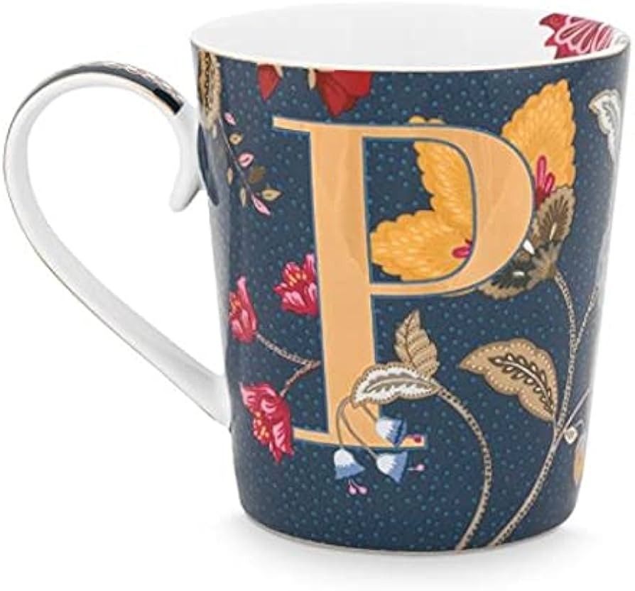 Alphabet Mug - Floral Blue F