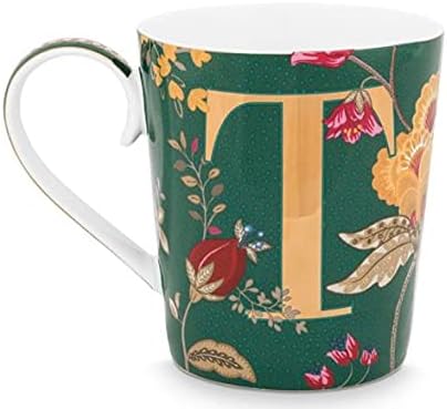 Alphabet Mug - Floral Green T