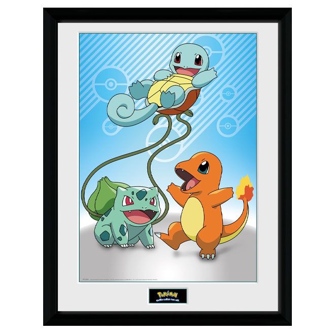 Pokémon Framed Print Kanto Starters