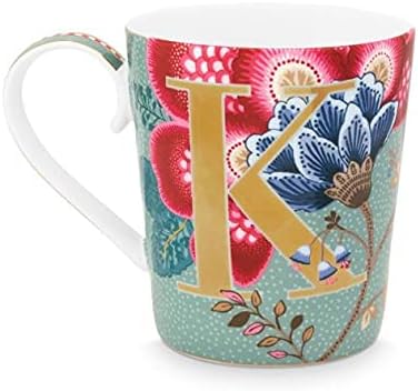 Alphabet Mug - Floral Light Blue K