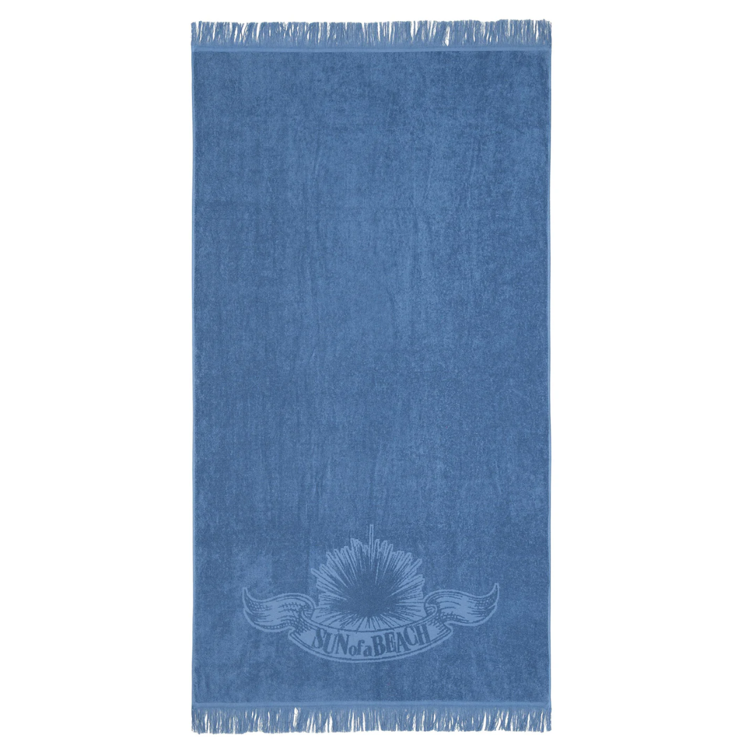 Sun of a Beach Monochrome Beach Towel | Blue