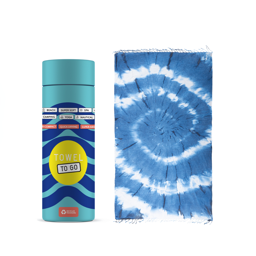 Towel to Go Convertible Towel Kimono | Blue Tie Dye