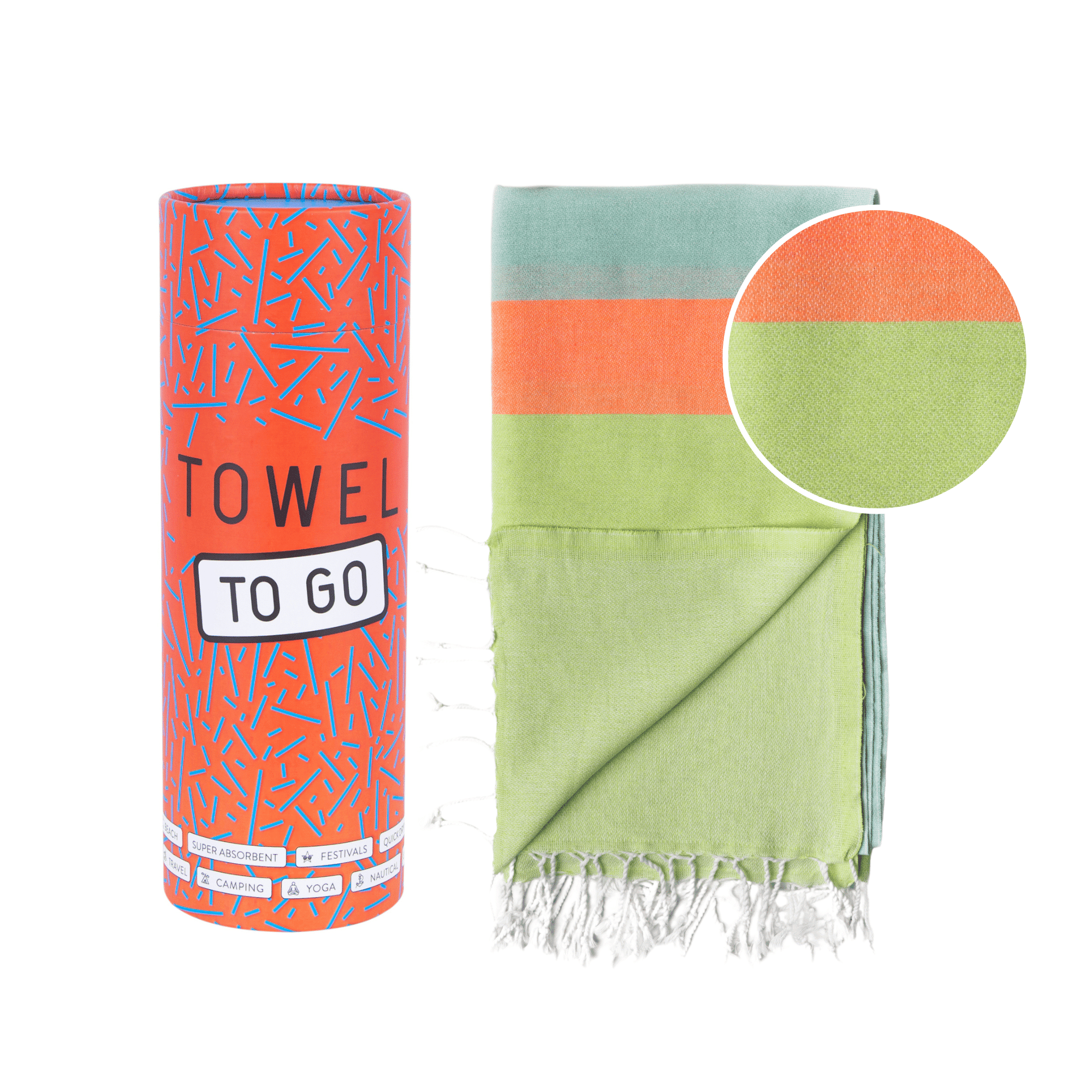 Towel to Go Beach Towel | Green & Blue